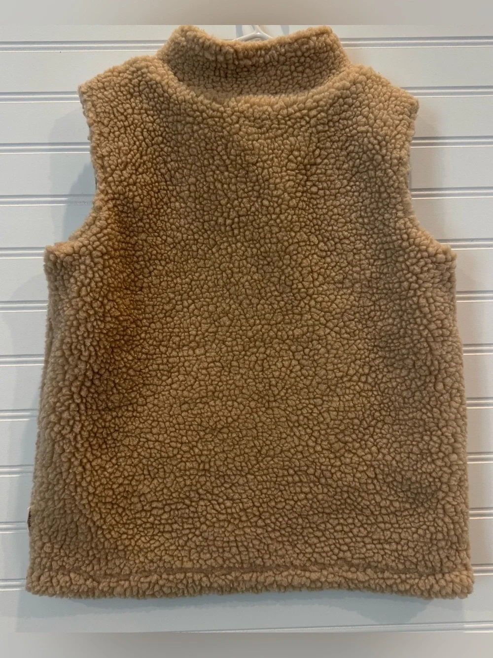 Miles The Label Kids Sherpa Teddy Fleece Vest Camel Size 7Y Full Zip
